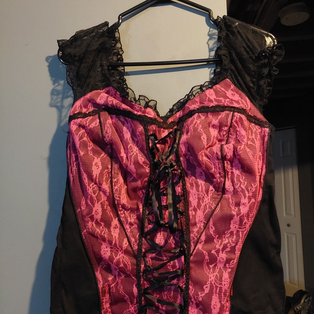 Tripp NYC Black and Pink Corset
